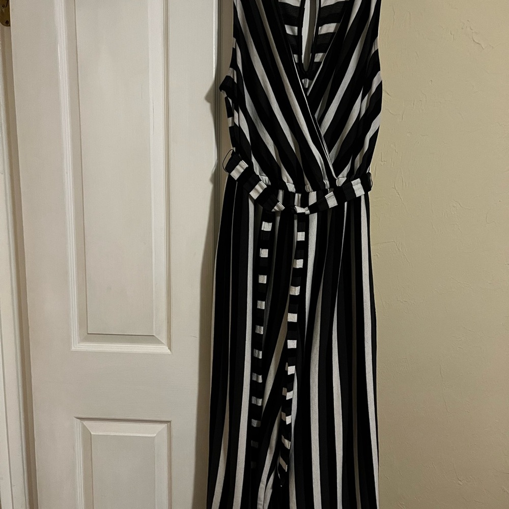 Black, gray and white romper